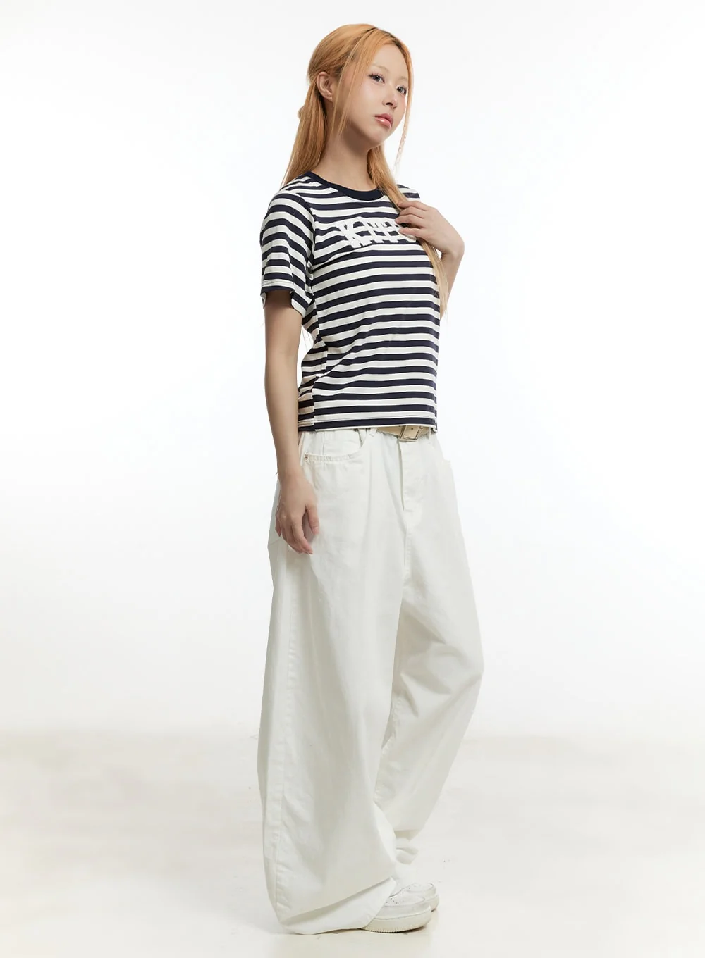 Pintuck Oversized Cotton Trousers CY505 - Image 4