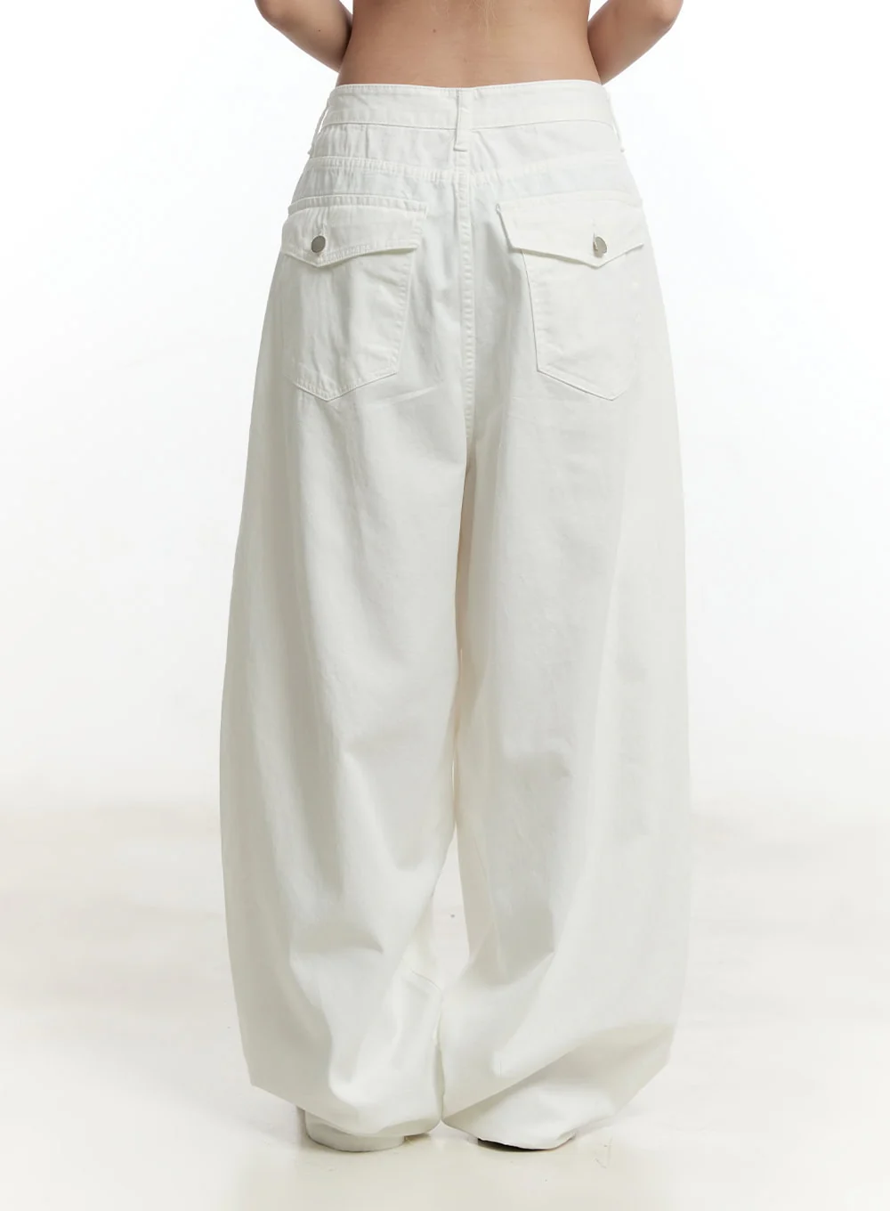 Pintuck Oversized Cotton Trousers CY505 - Image 5