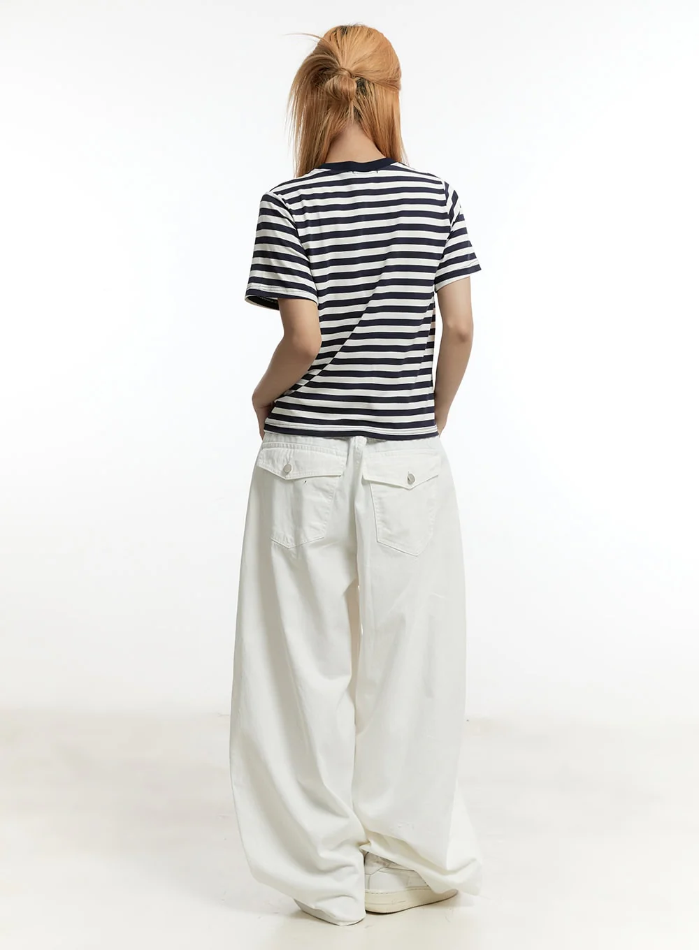 Pintuck Oversized Cotton Trousers CY505 - Image 6