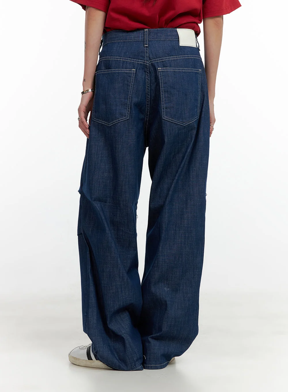 Pintuck Wide Baggy Jeans CL404 - Image 6