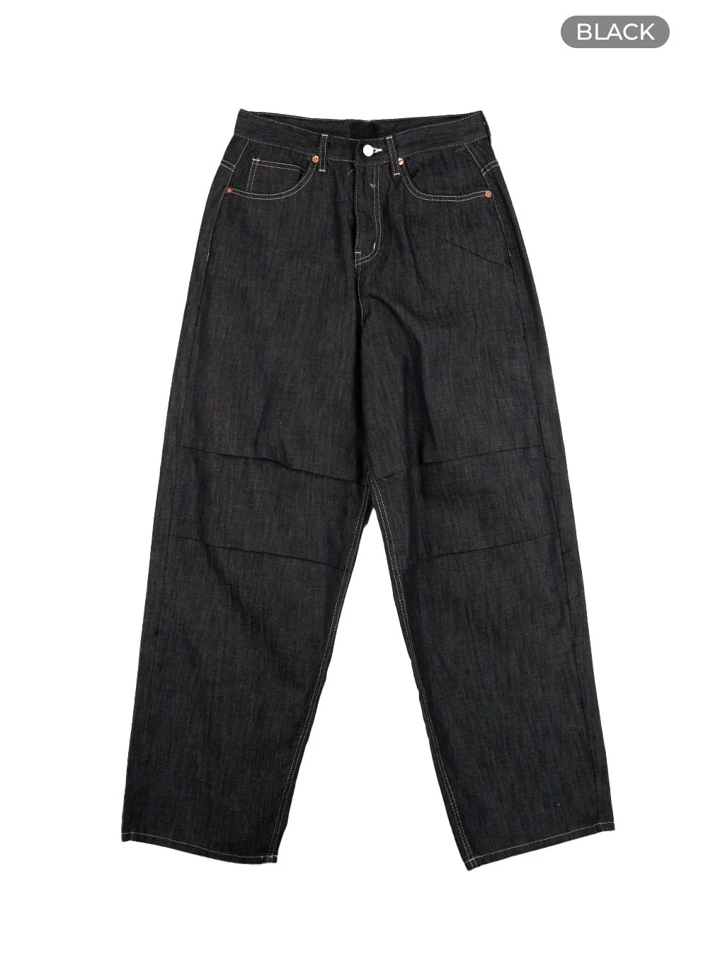 Pintuck Wide Baggy Jeans CL404 - Image 9