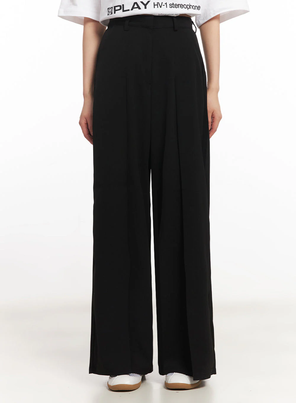 Pintuck Wide-Leg Slacks IY502 - Image 4