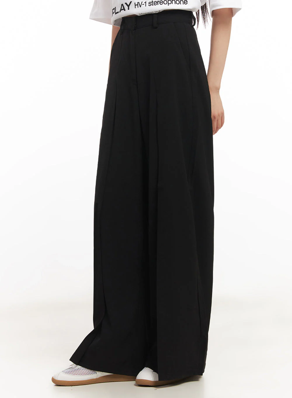 Pintuck Wide-Leg Slacks IY502 - Image 7