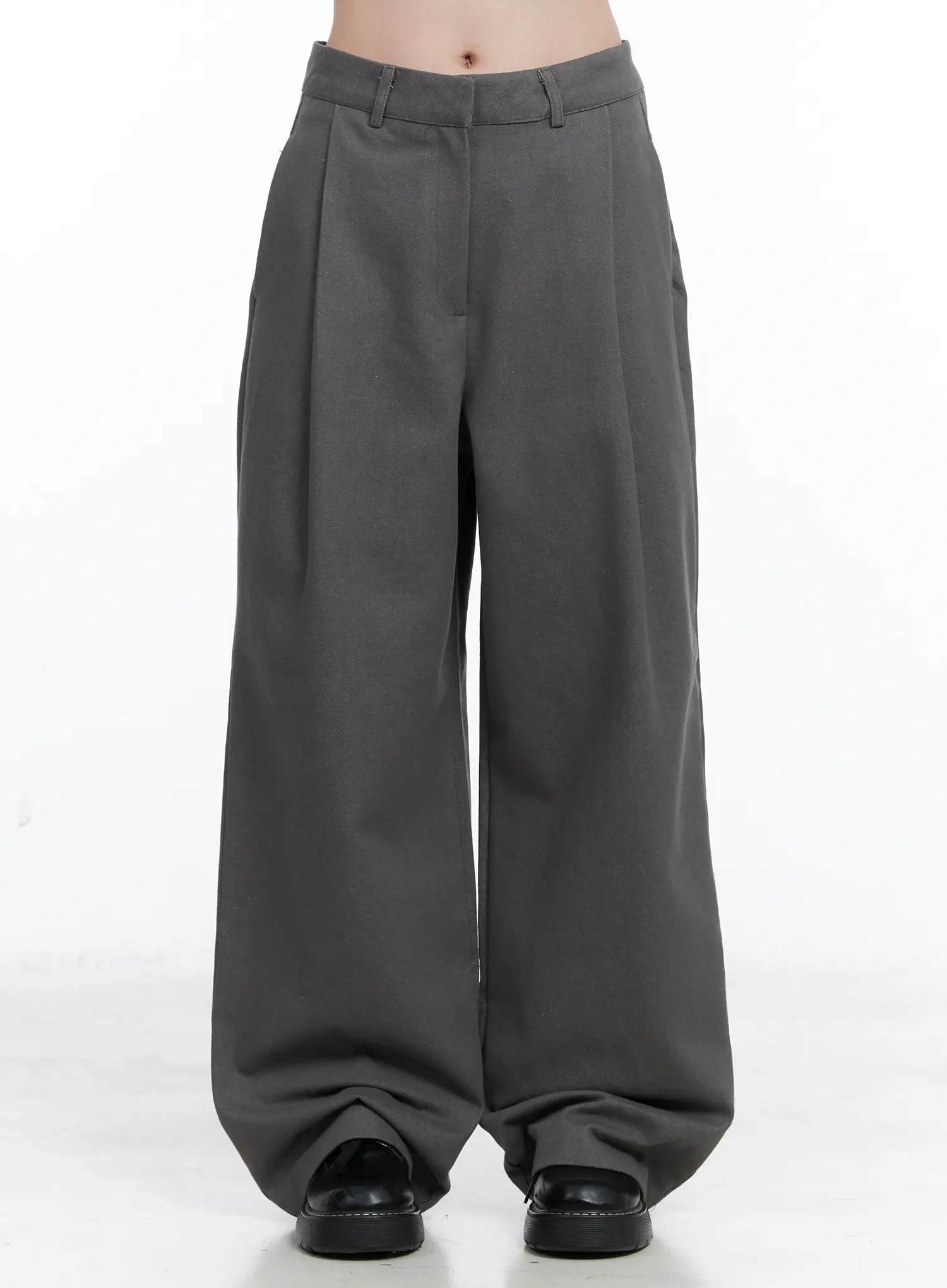 Pintuck Wide Trousers CN519 - Image 2
