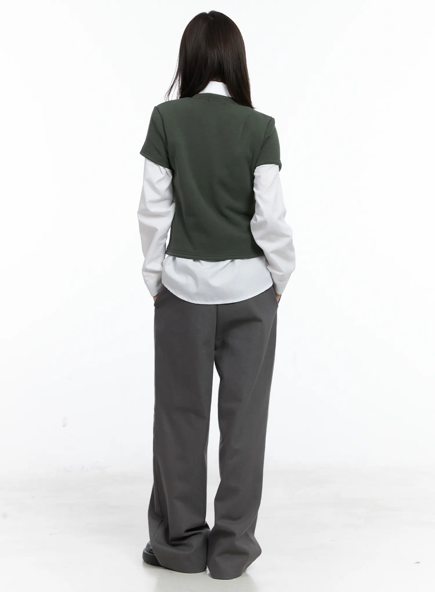 Pintuck Wide Trousers CN519 - Image 7