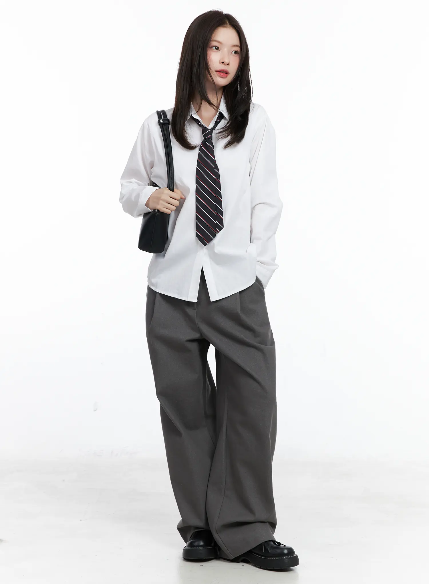 Pintuck Wide Trousers CN519 - Image 8