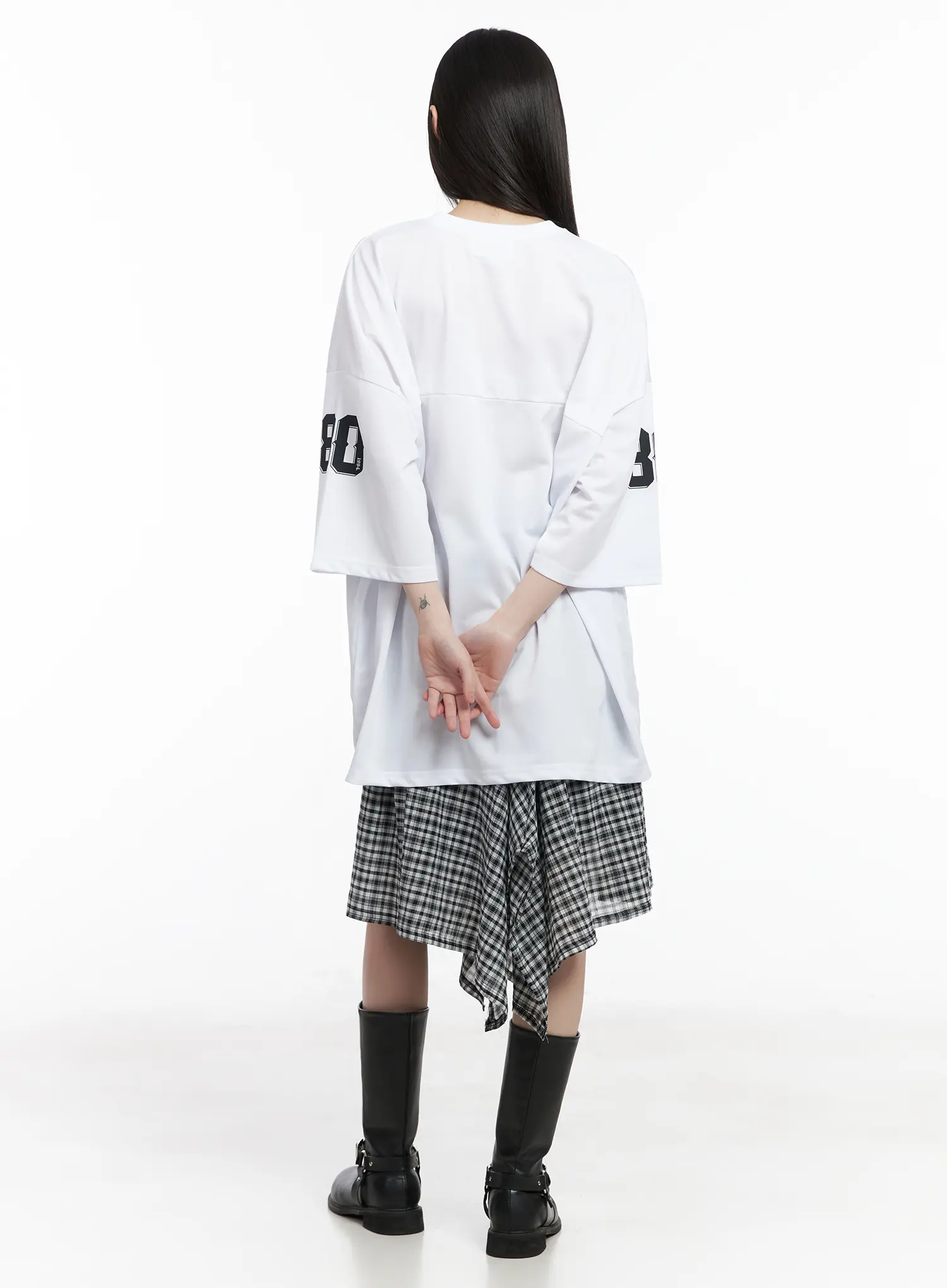 Plaid Asymmetrical Midi Skirt CM524 - Image 5
