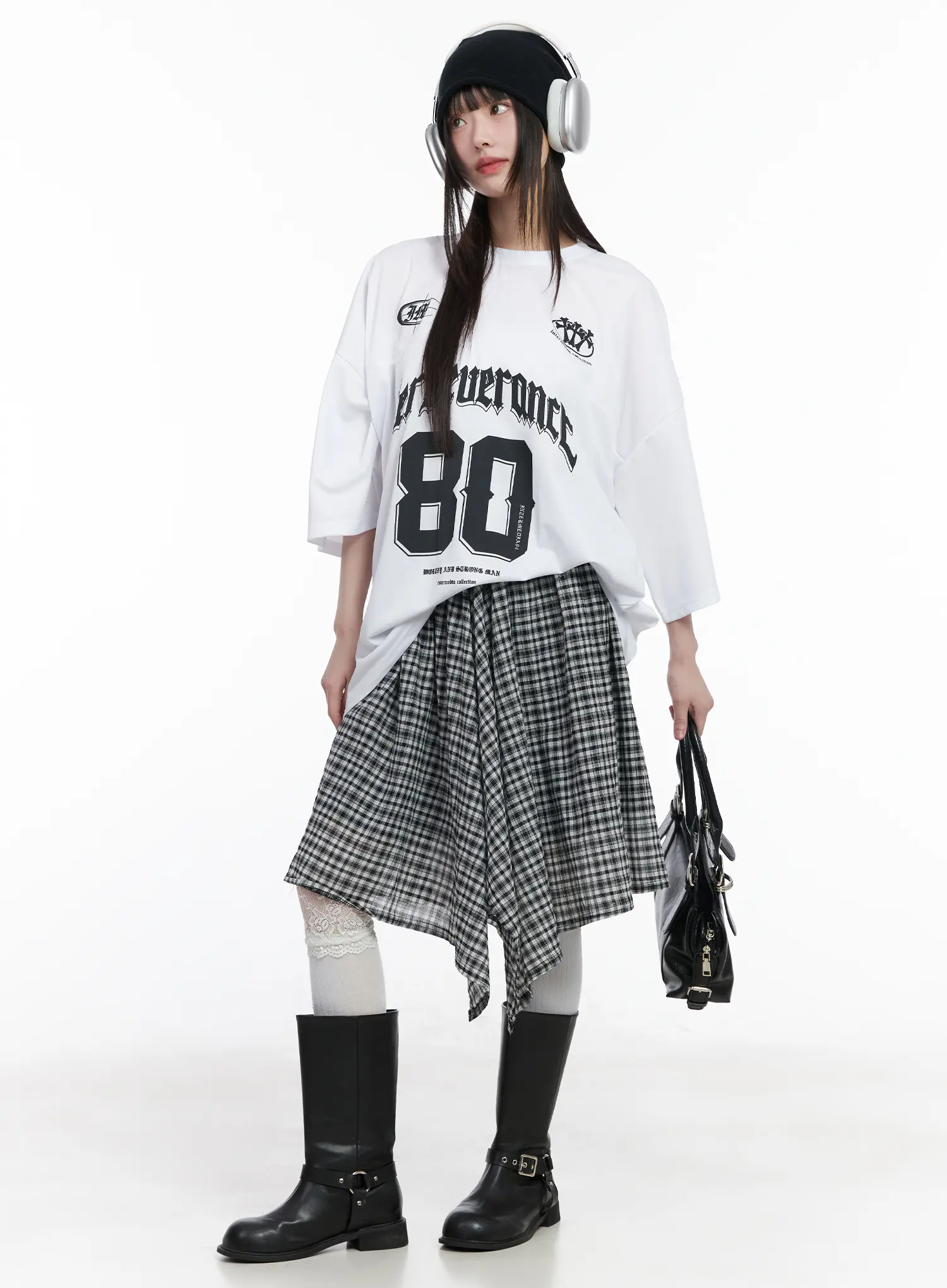 Plaid Asymmetrical Midi Skirt CM524 - Image 8