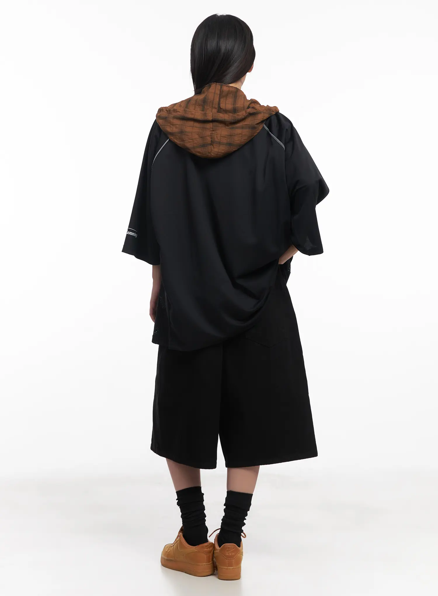 Plaid Hooded Oversized Shirt CU517 - Image 3