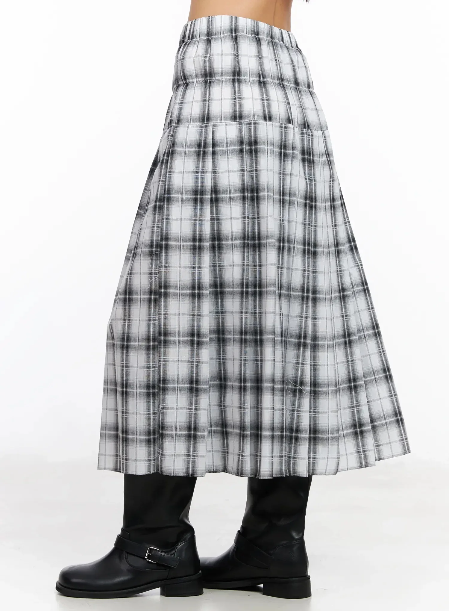 Plaid Layered Maxi Skirt IA507 - Image 10