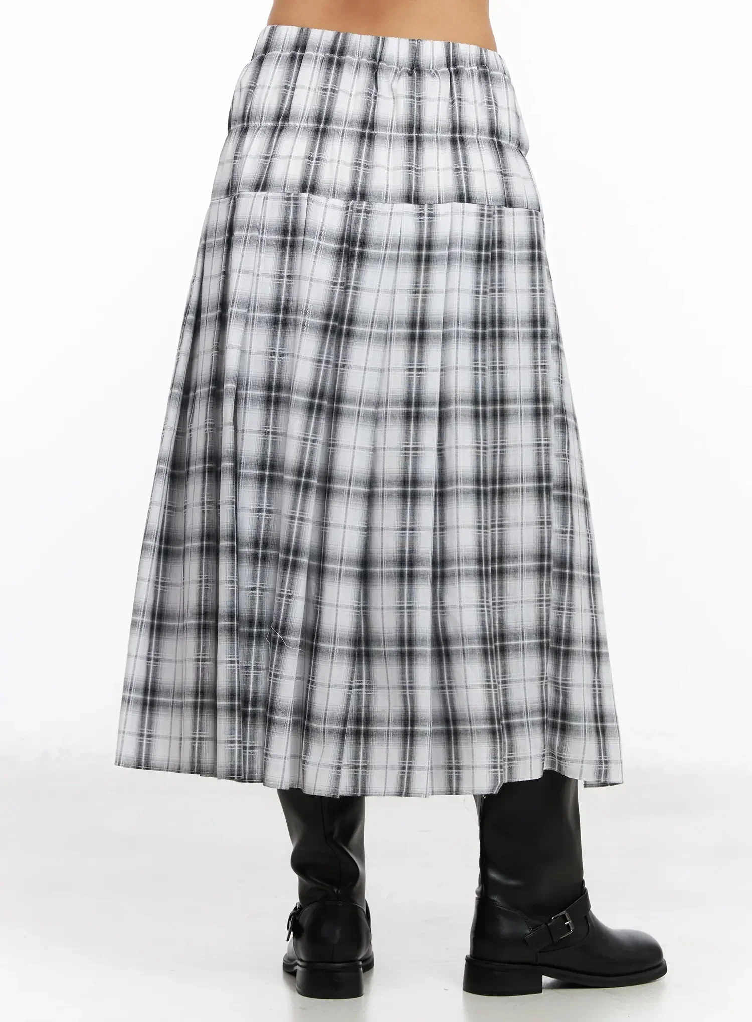 Plaid Layered Maxi Skirt IA507 - Image 11