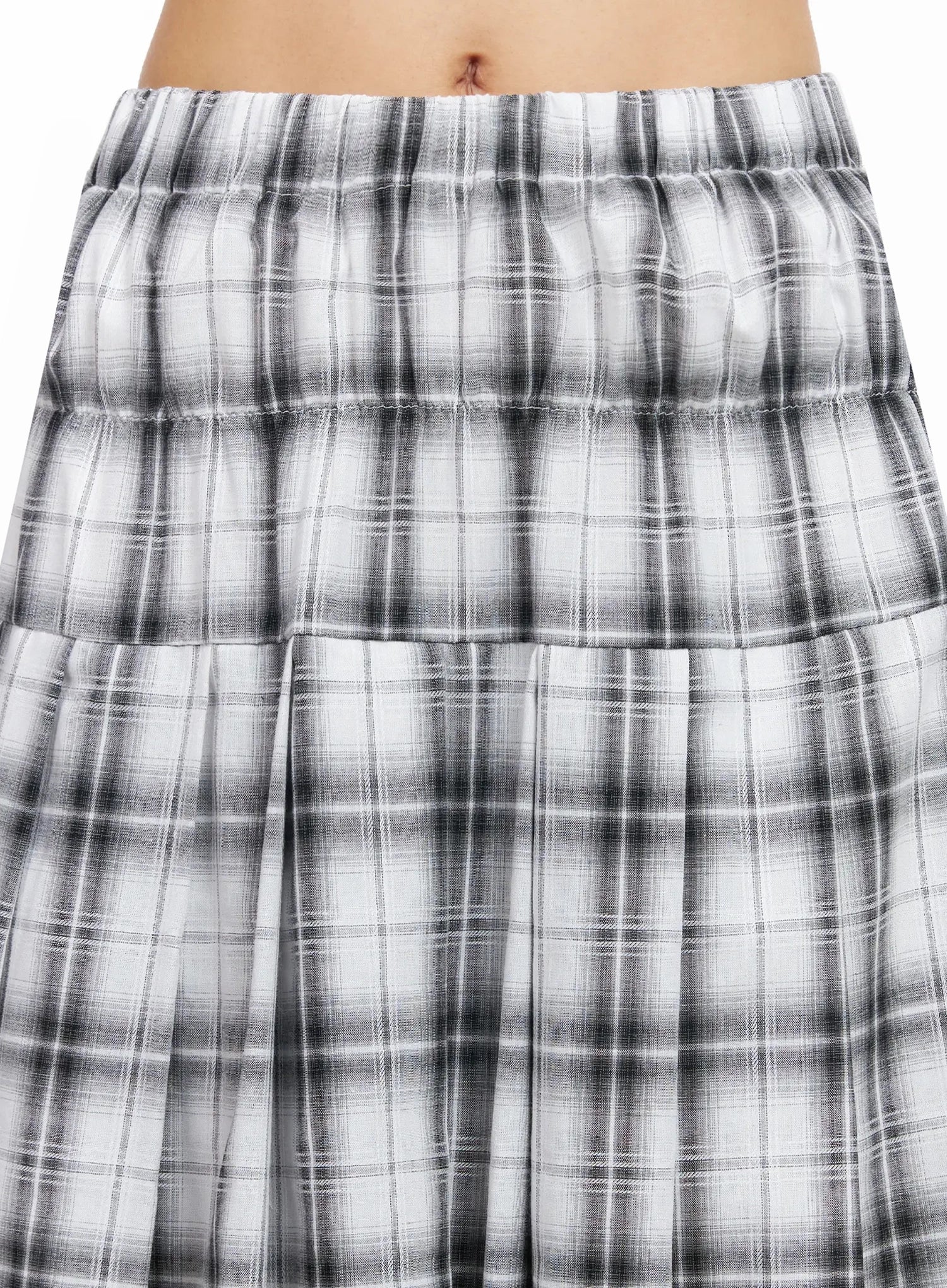 Plaid Layered Maxi Skirt IA507 - Image 4