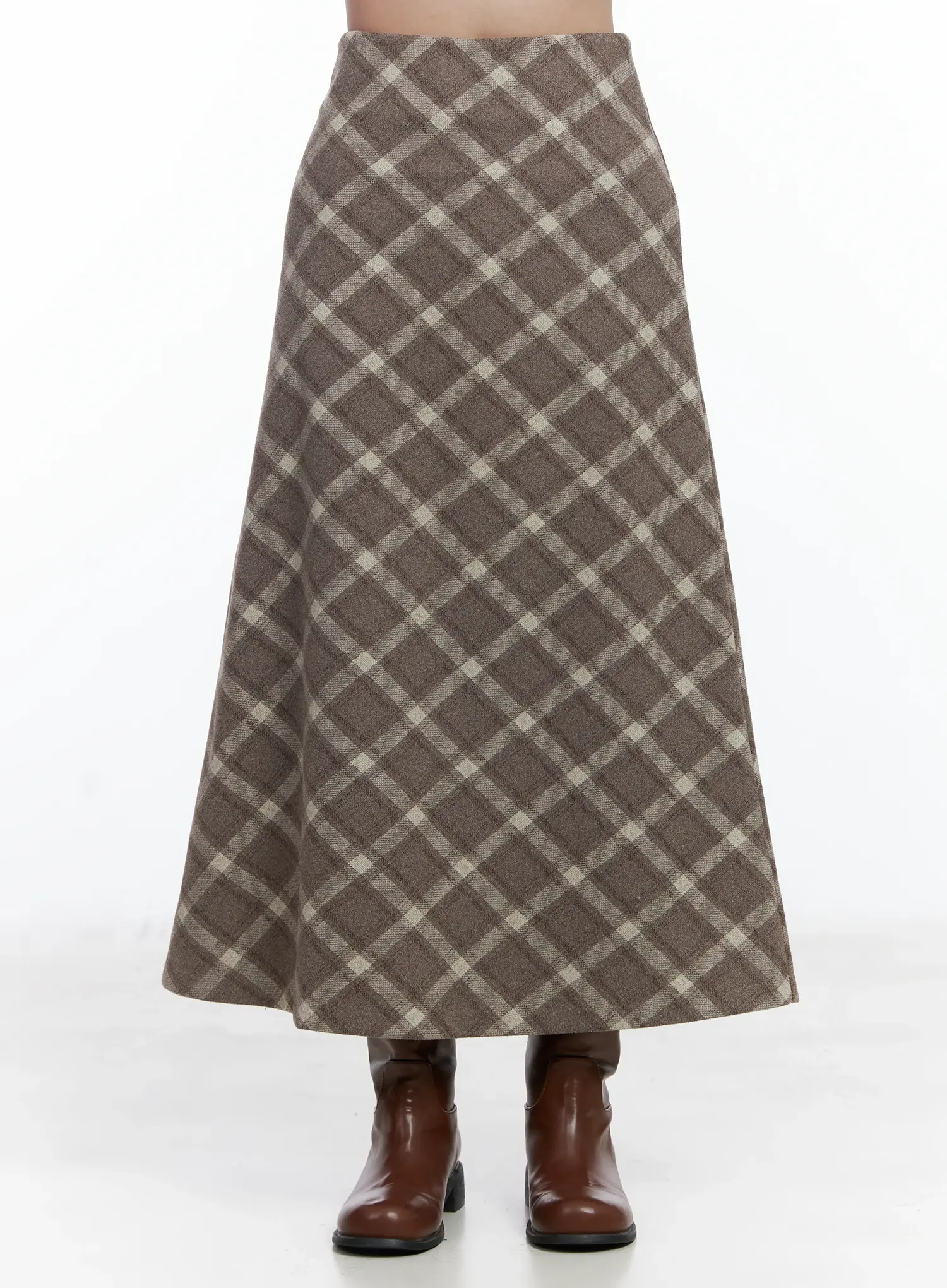 Plaid Long Skirt IJ529