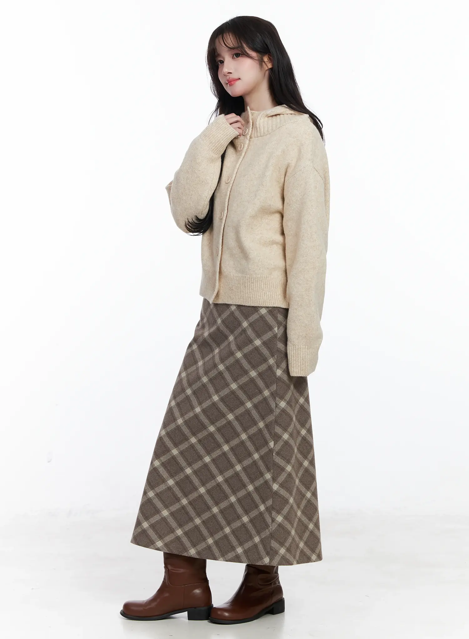 Plaid Long Skirt IJ529 - Image 8