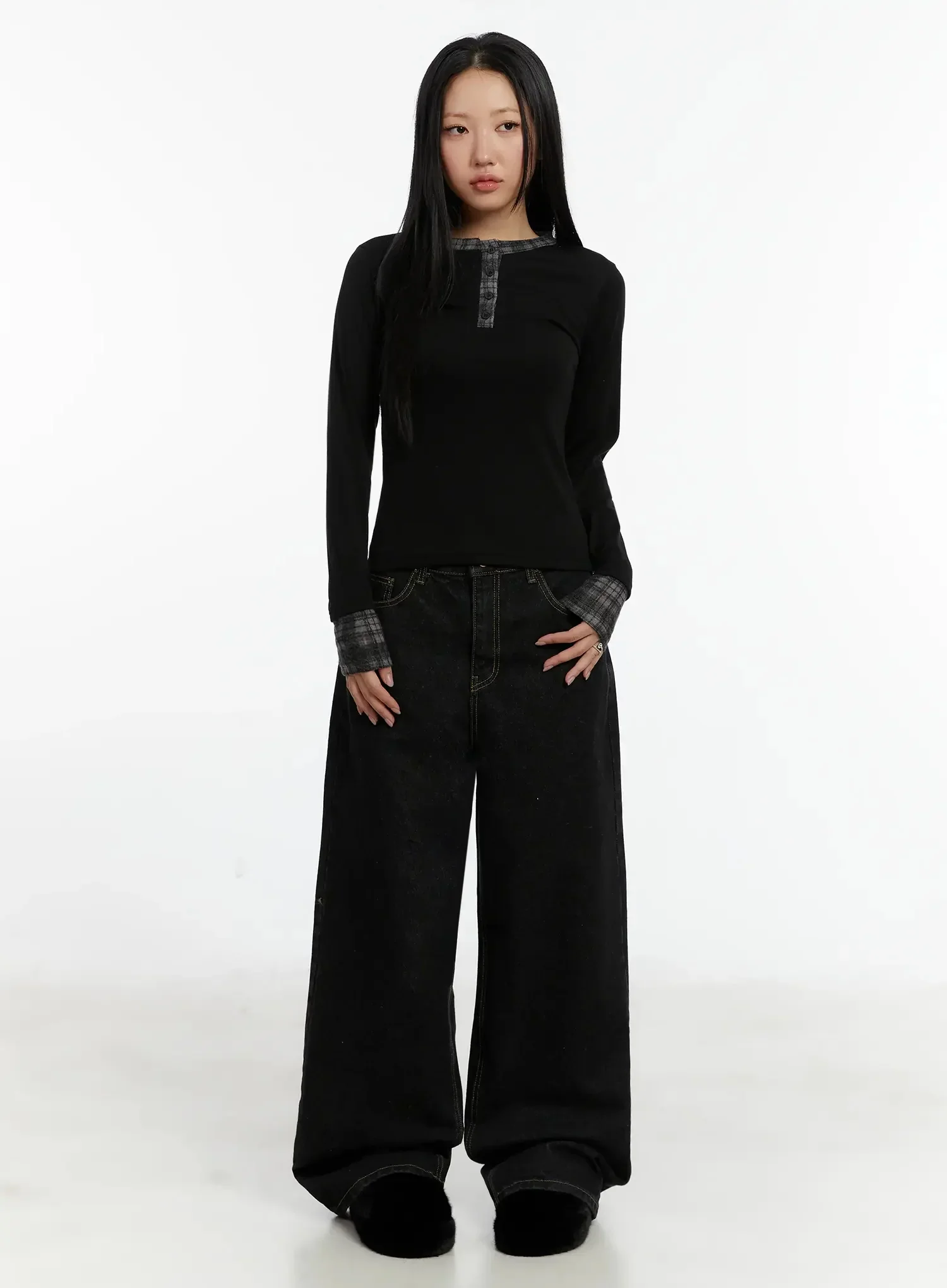 Plaid Long Sleeve Tee ID525 - Image 7