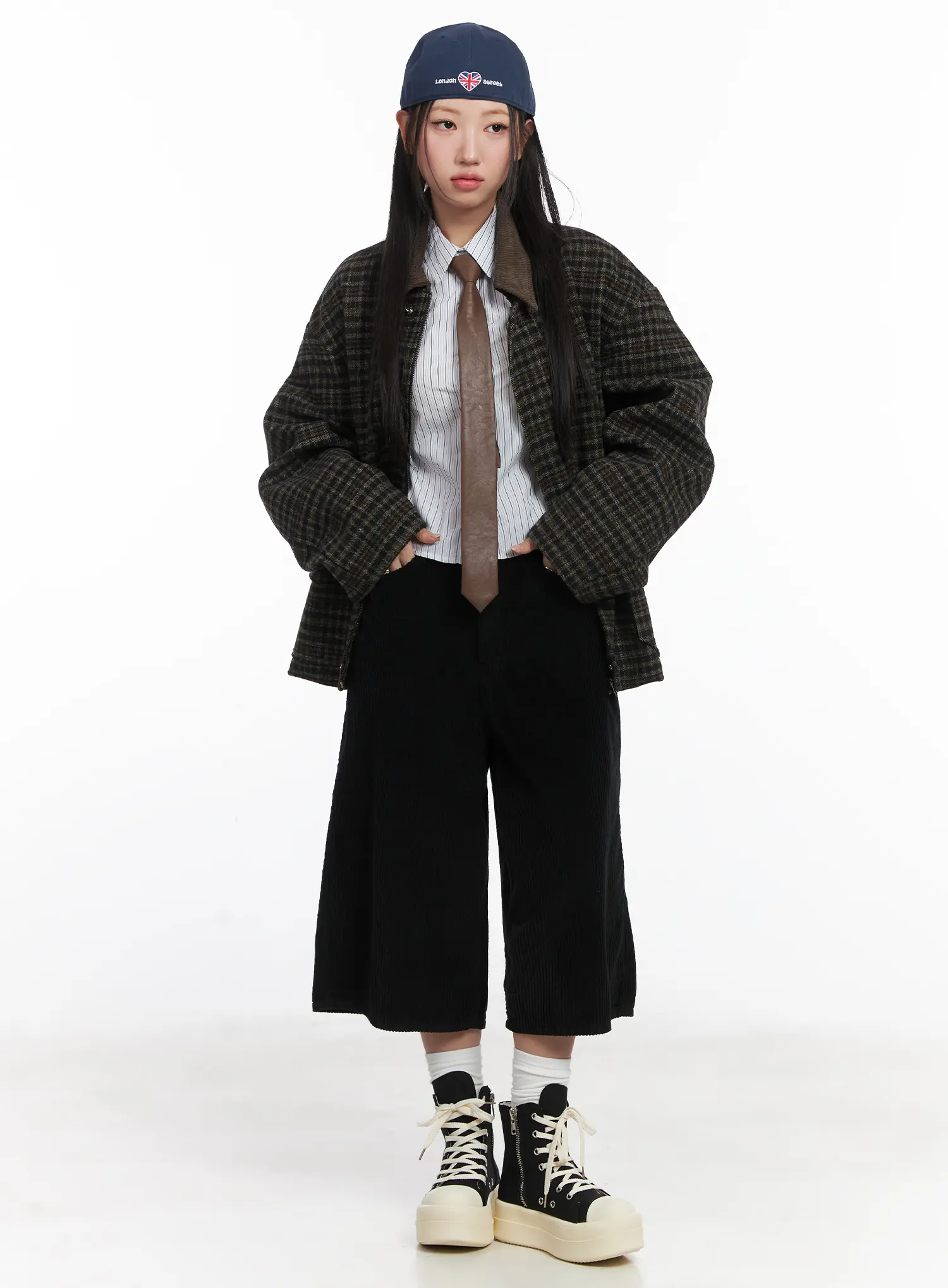 Plaid Pocket Collar Jacket CD529 - Image 2