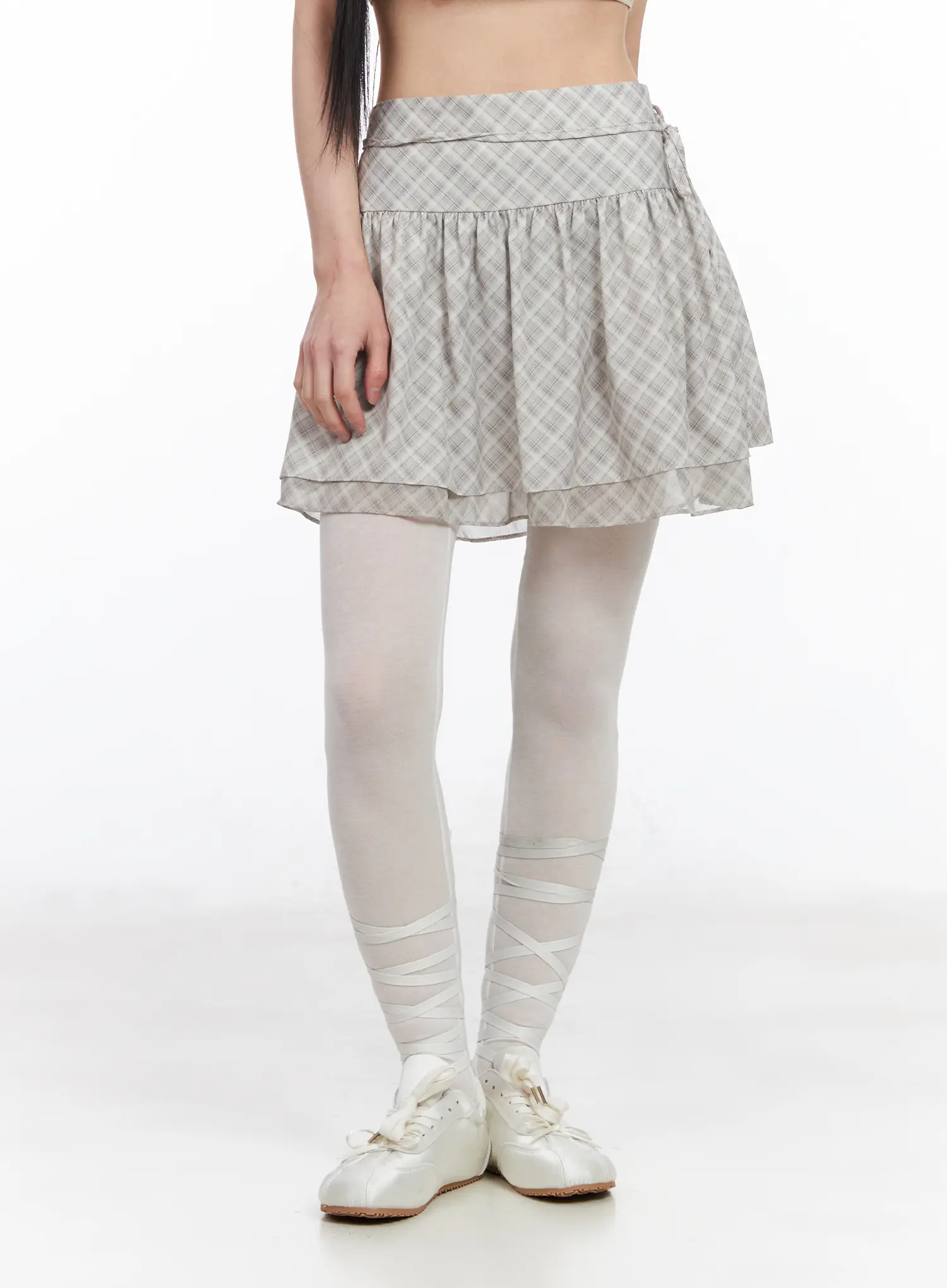 Plaid Ruffle Mini Skirt CF518 - Image 11