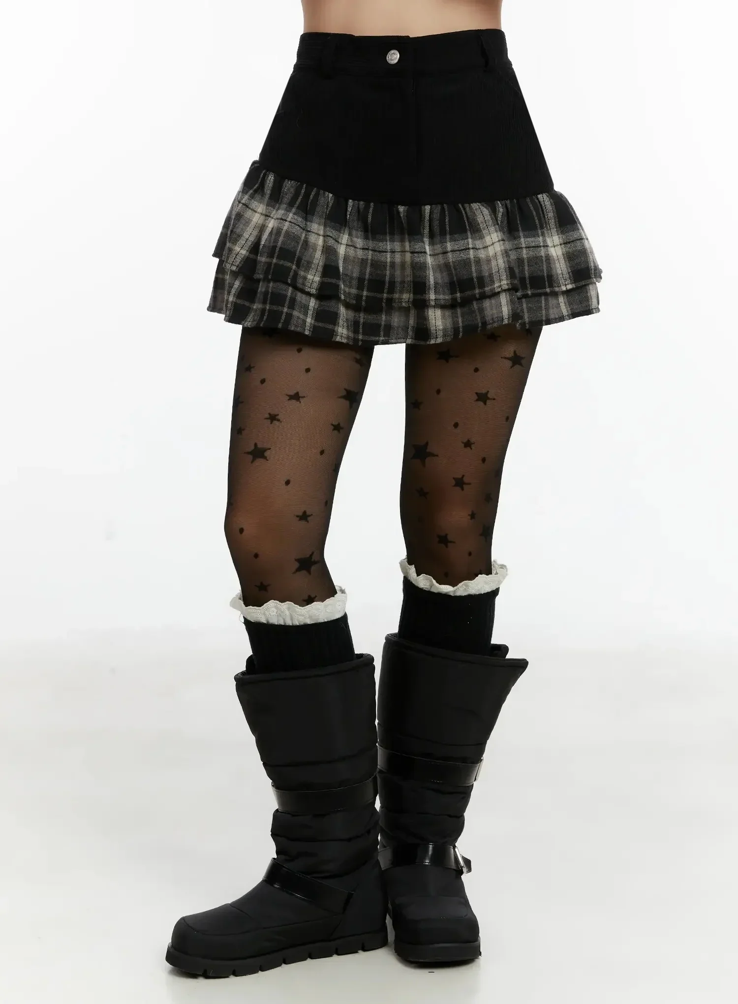 Plaid Tiered Mini Skirt ID525 - Image 5