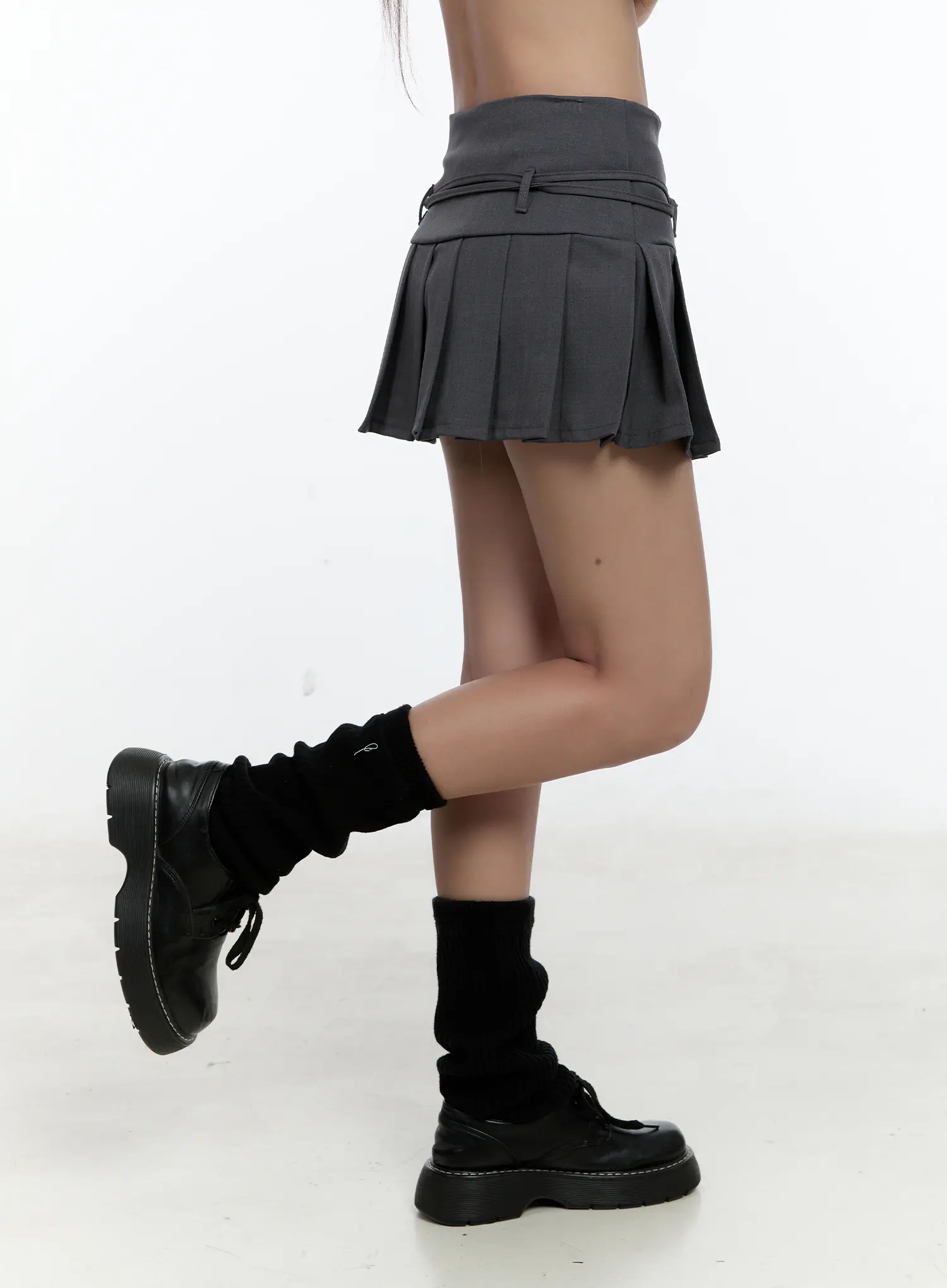 Pleated Belted Mini Skirt CS517 - Image 5