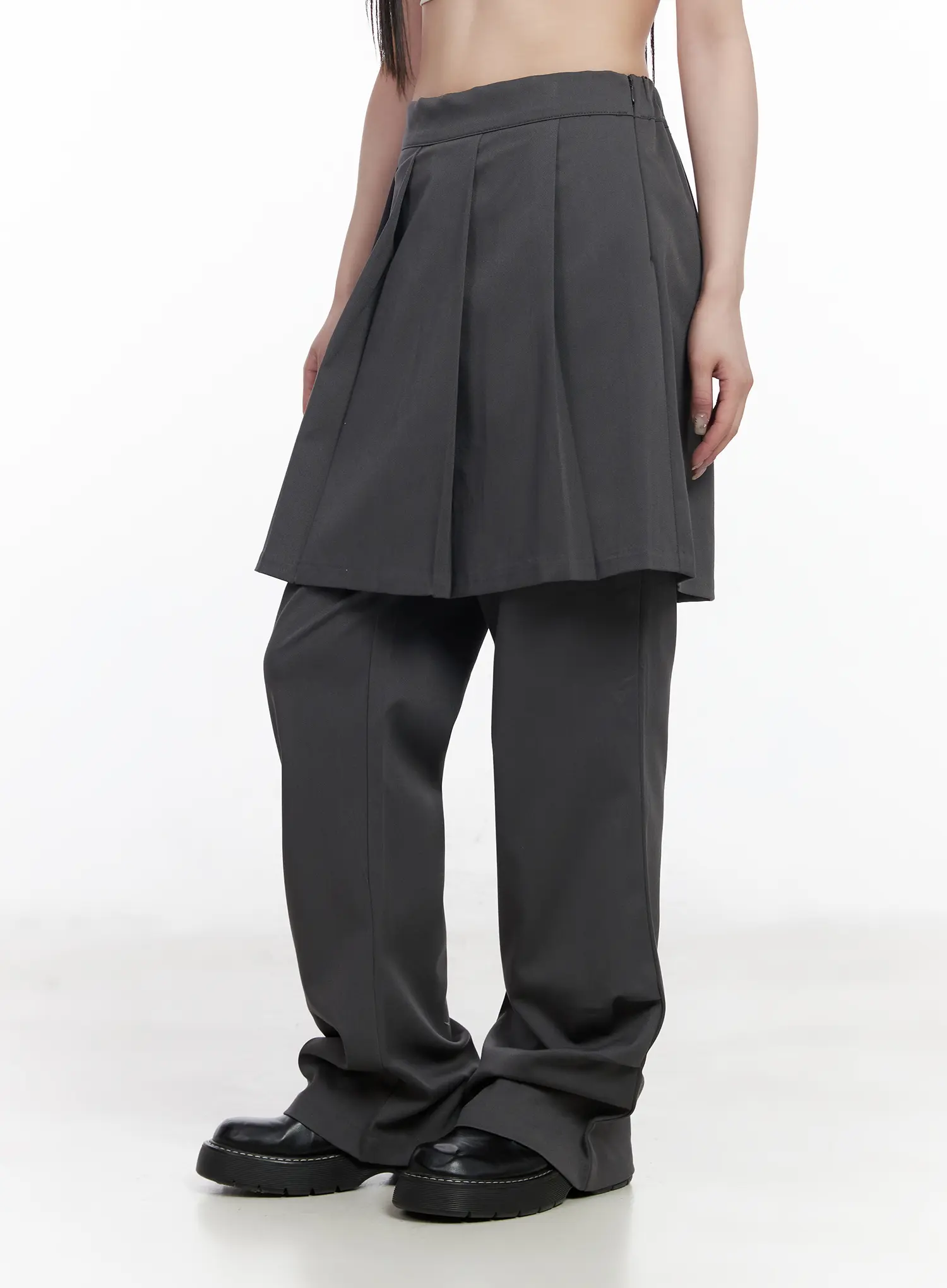 Pleated Layered Skirt Pants CF523 - Image 3