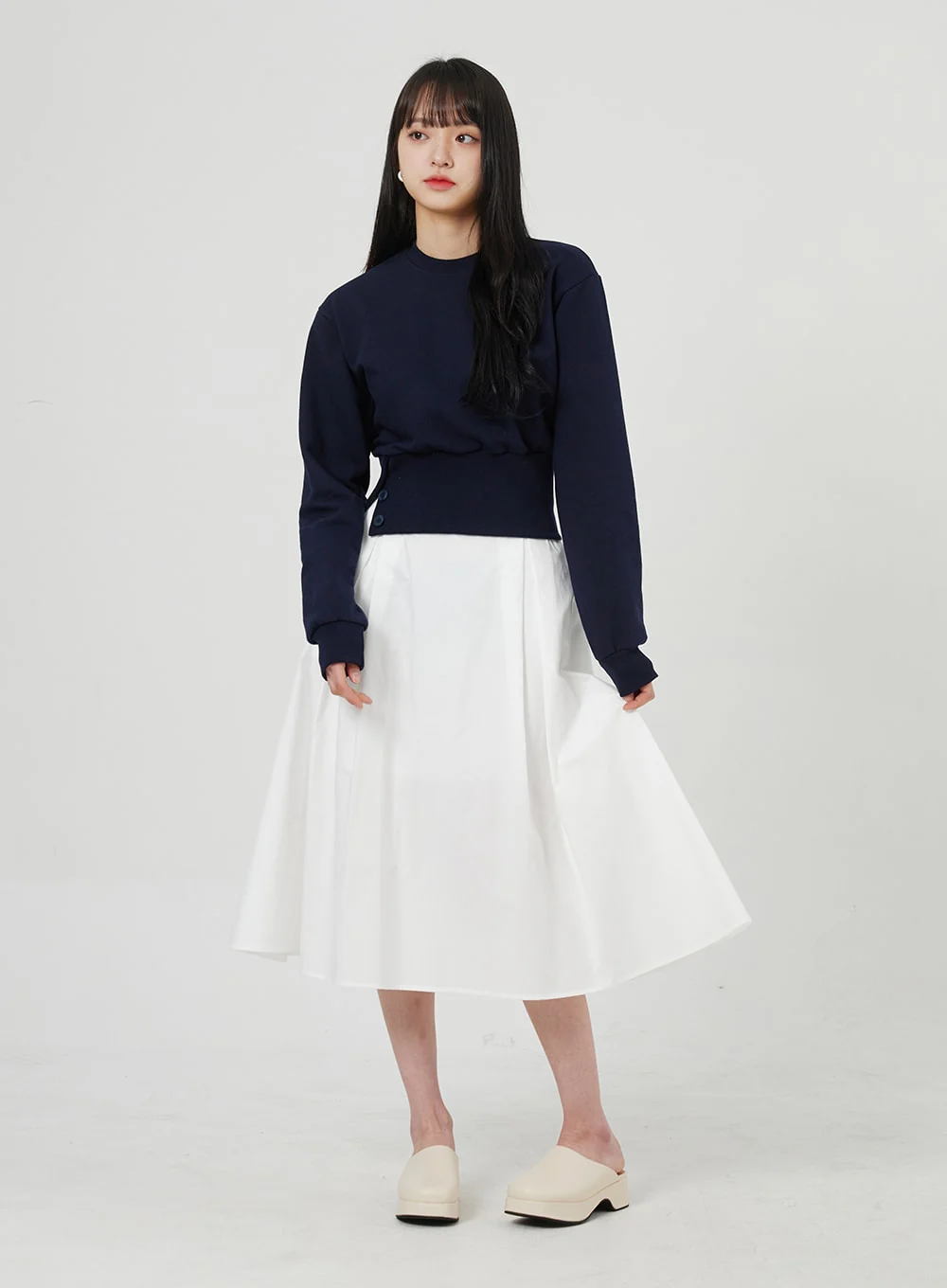 Pleated Maxi Skirt OF322 - Image 5