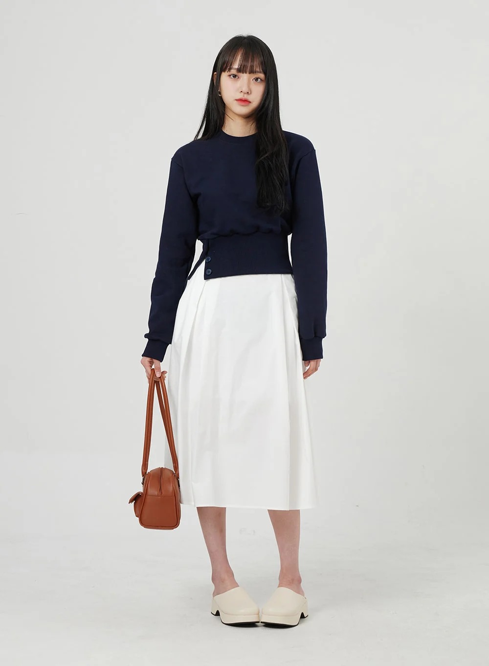 Pleated Maxi Skirt OF322 - Image 9