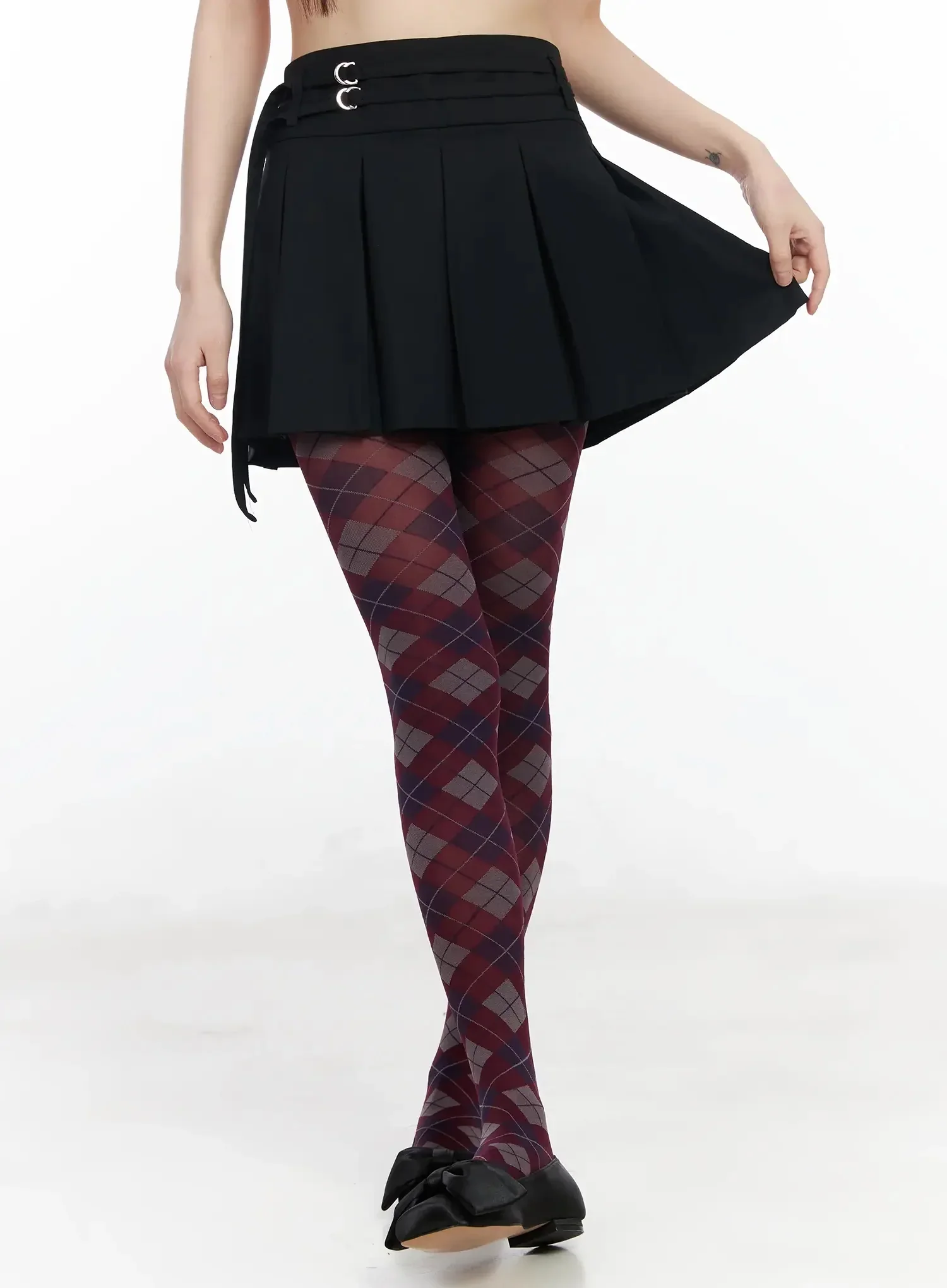 Pleated Skort with Belt Detail IM523 - Image 5