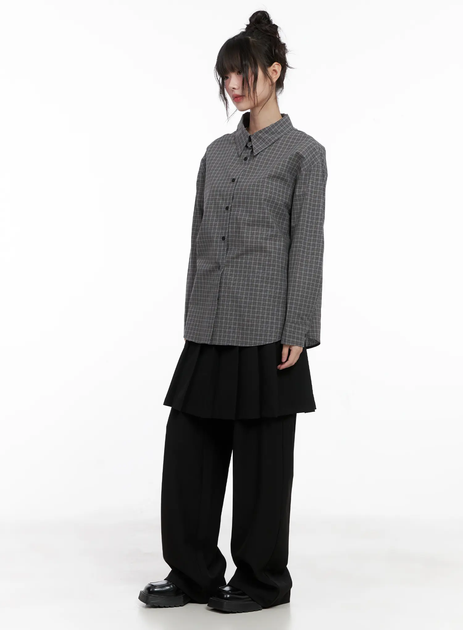 Pleated Wrap Skirt Pants CG515 - Image 6