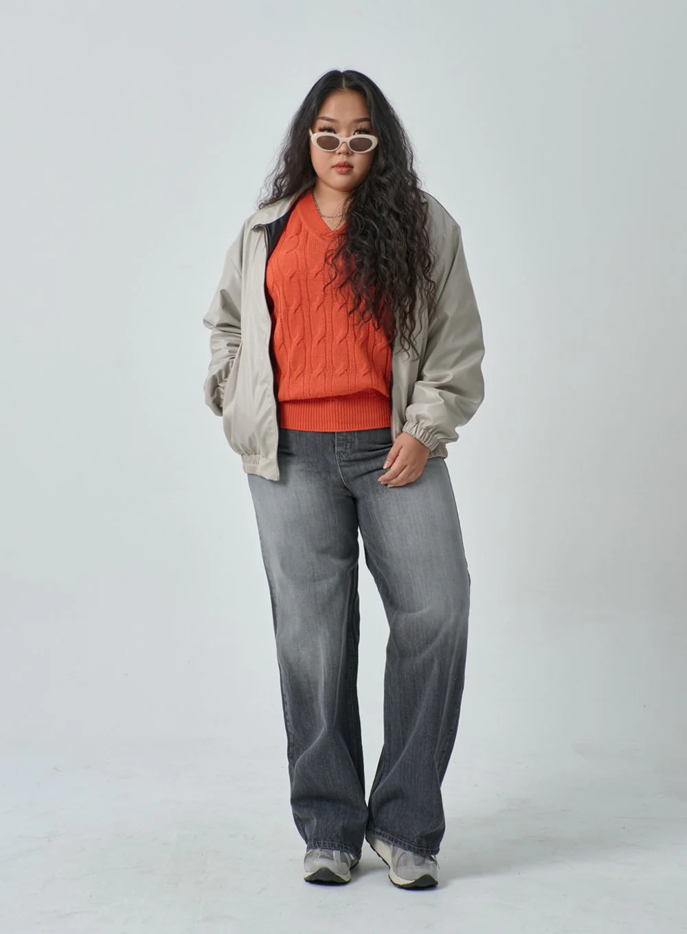Plus Light Wash Wide Leg Jeans IF317 - Image 10