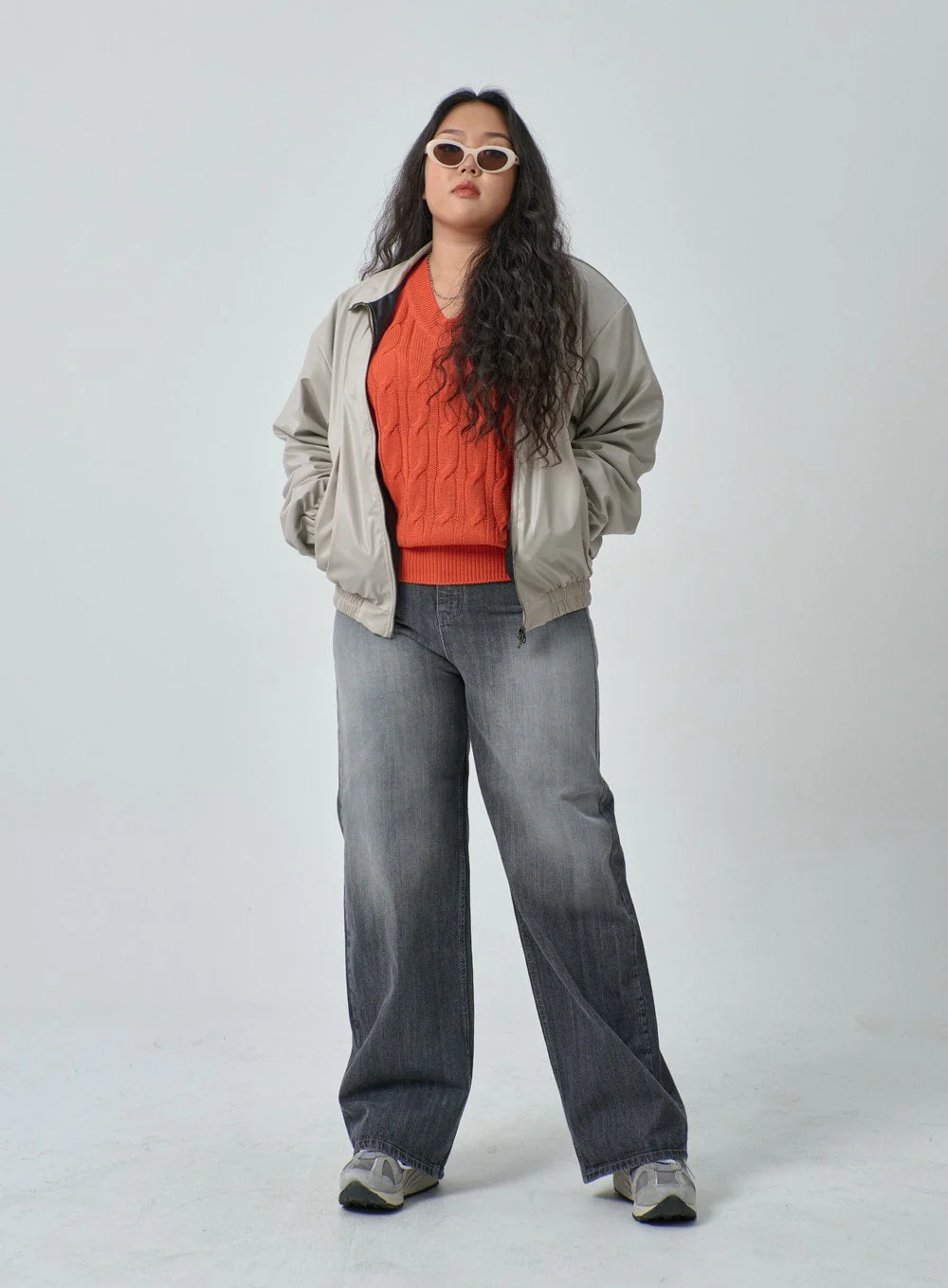 Plus Light Wash Wide Leg Jeans IF317 - Image 11