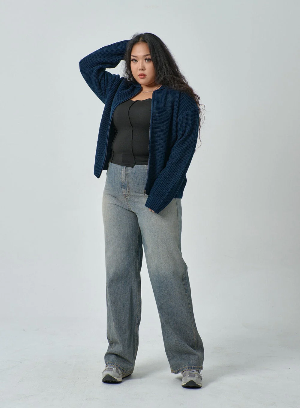 Plus Light Wash Wide Leg Jeans IF317 - Image 15