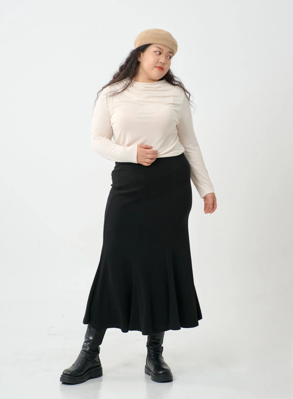 Plus Mermaid Line Long Bending Skirt IO06 - Image 5