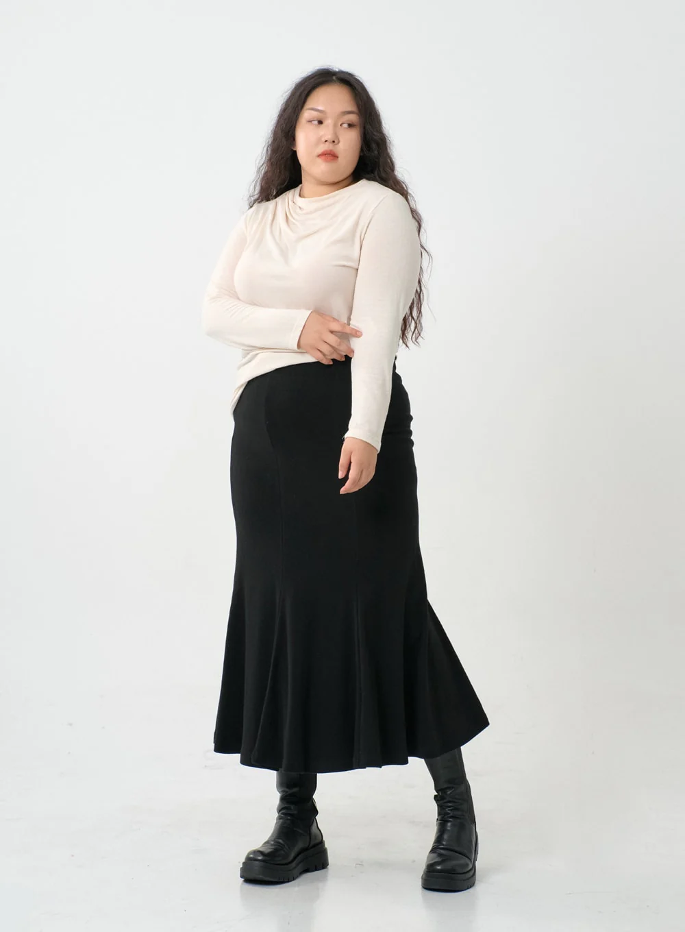 Plus Mermaid Line Long Bending Skirt IO06 - Image 6