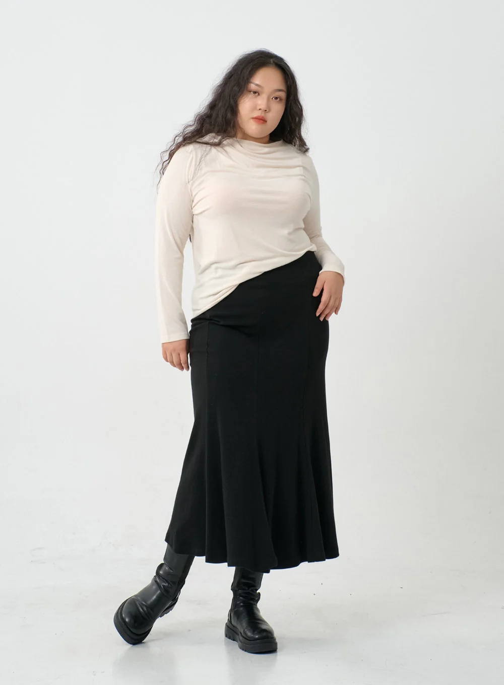 Plus Mermaid Line Long Bending Skirt IO06 - Image 7