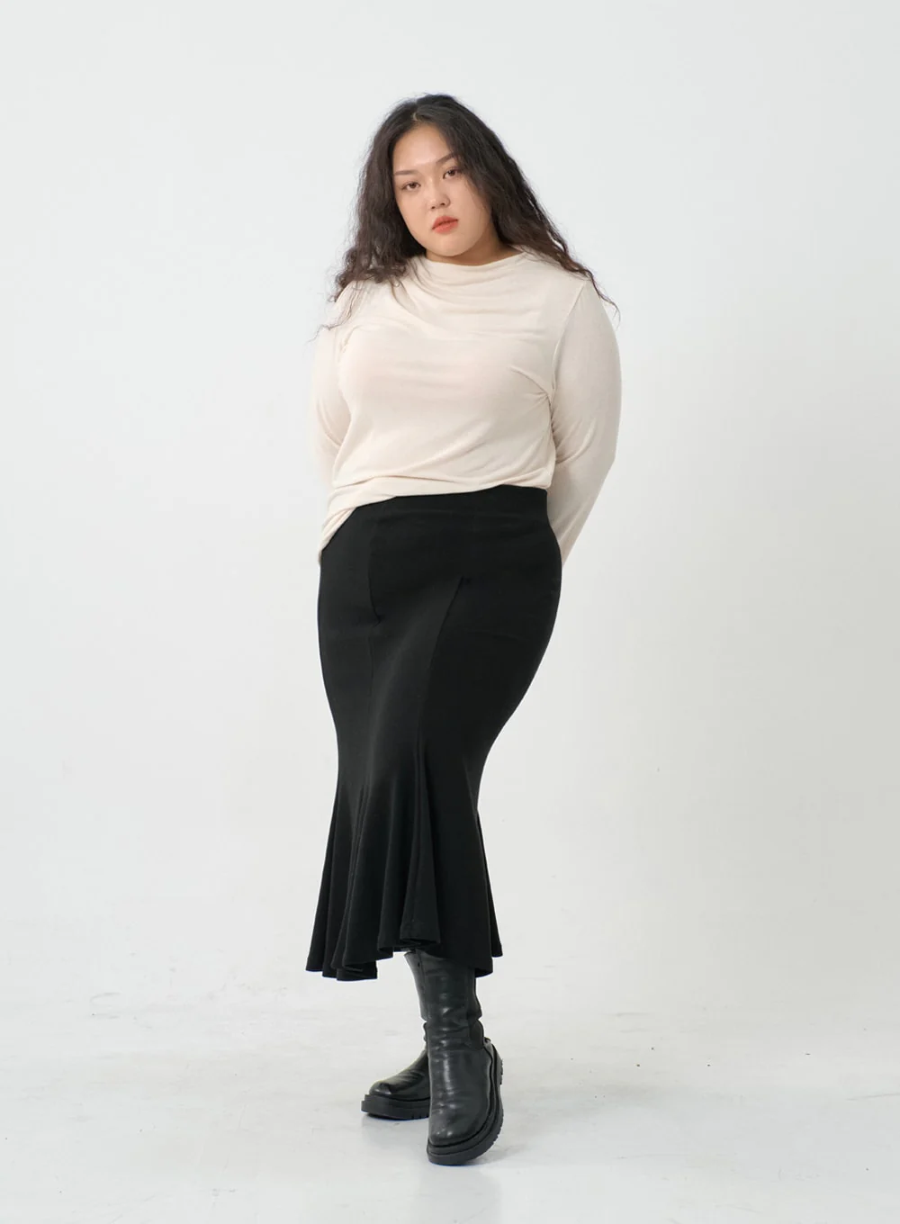Plus Mermaid Line Long Bending Skirt IO06 - Image 8