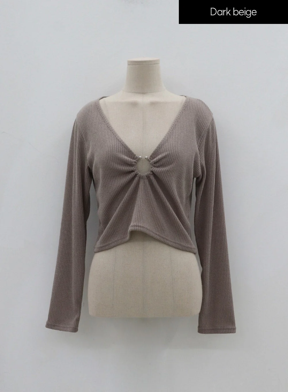 Plus Sexy V-Neck Crop Metal Ring T-Shirt IN04 - Image 21