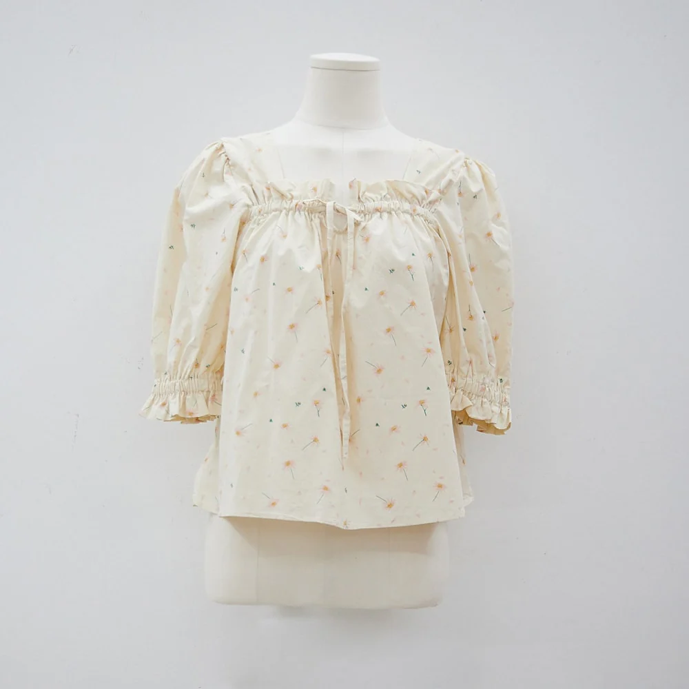 Plus Square Neck Flower Blouse IY24 - Image 10