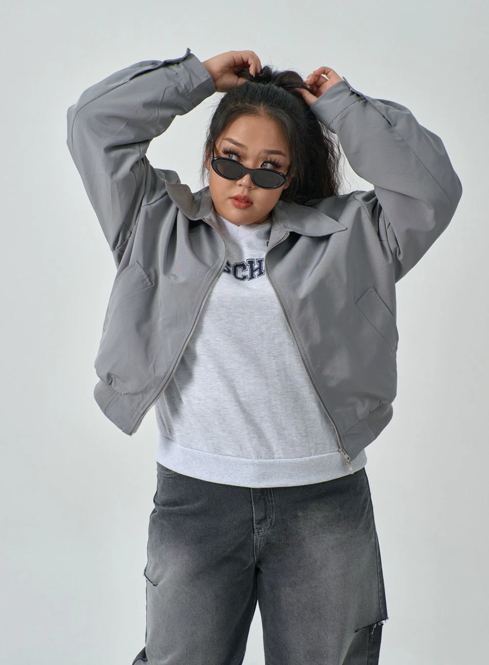 Plus Two Color V-Neck Sweatshirt IF317 - Image 11