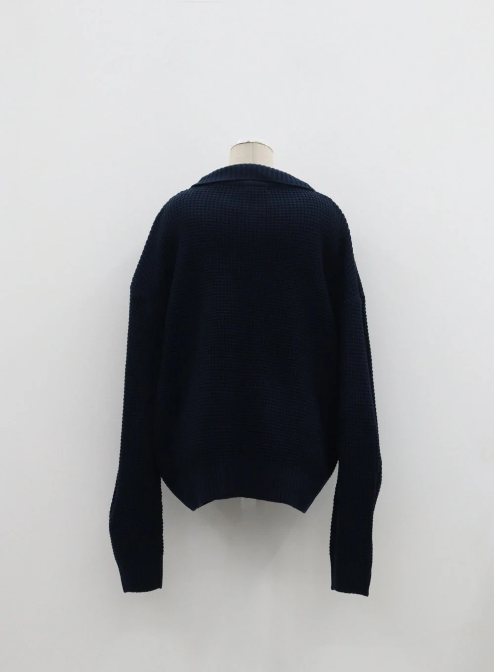 Plus Waffle Pattern Collared Two Way Zip-Up Knit - Image 20