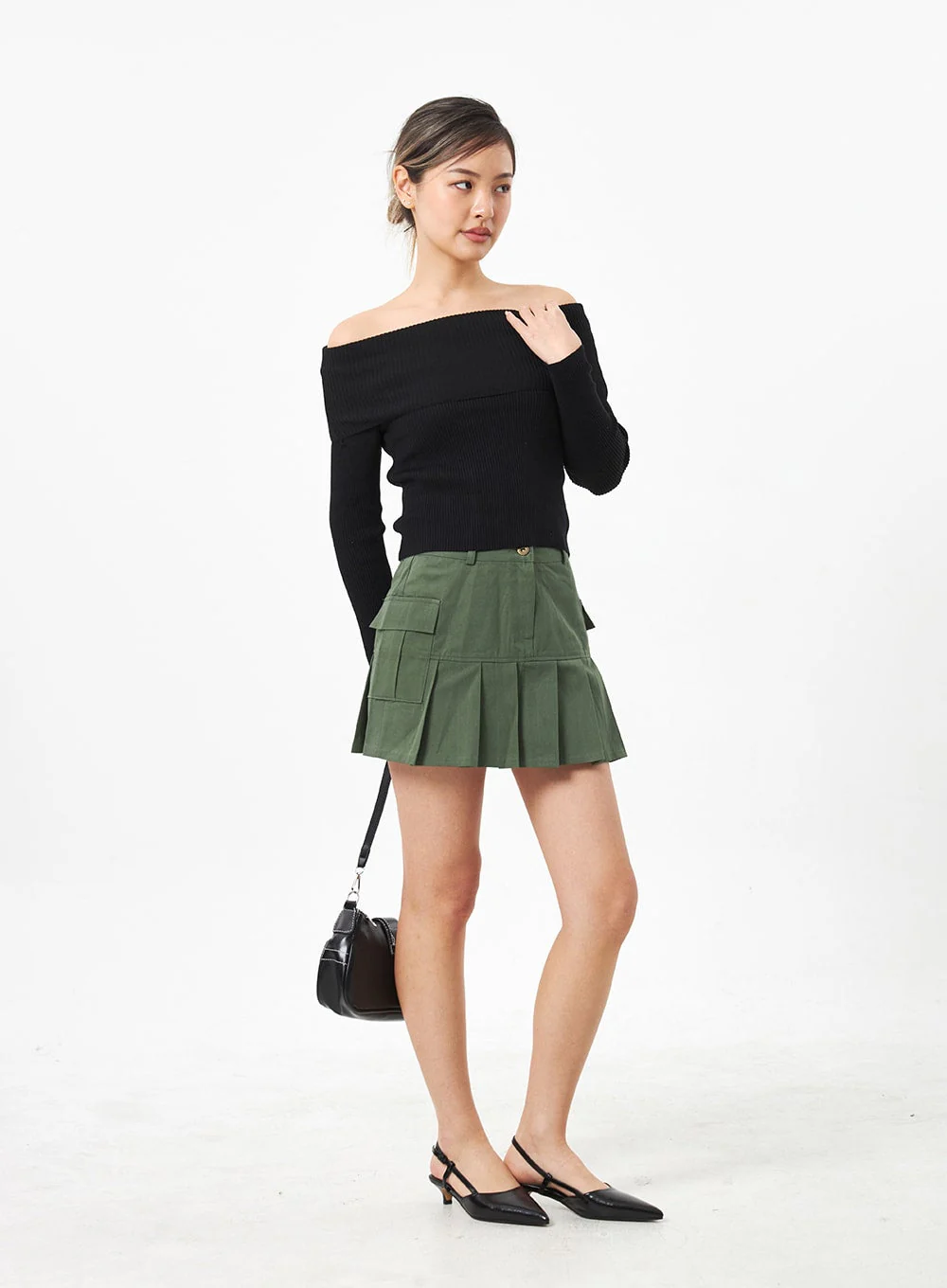 Pocket Pleated Mini Skirt CA304 - Image 10