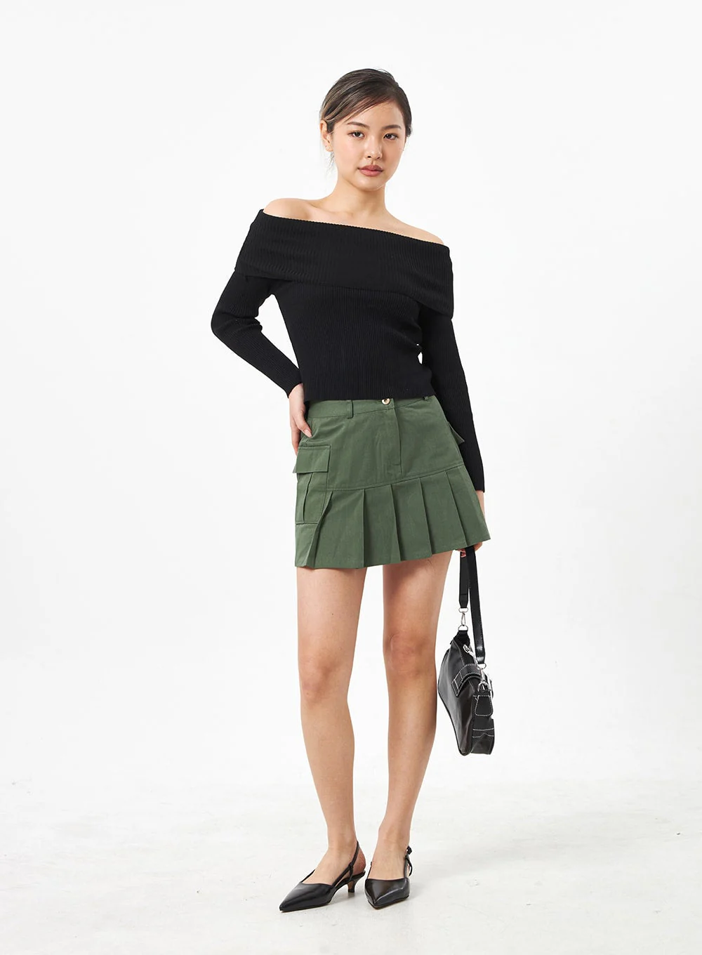 Pocket Pleated Mini Skirt CA304 - Image 13