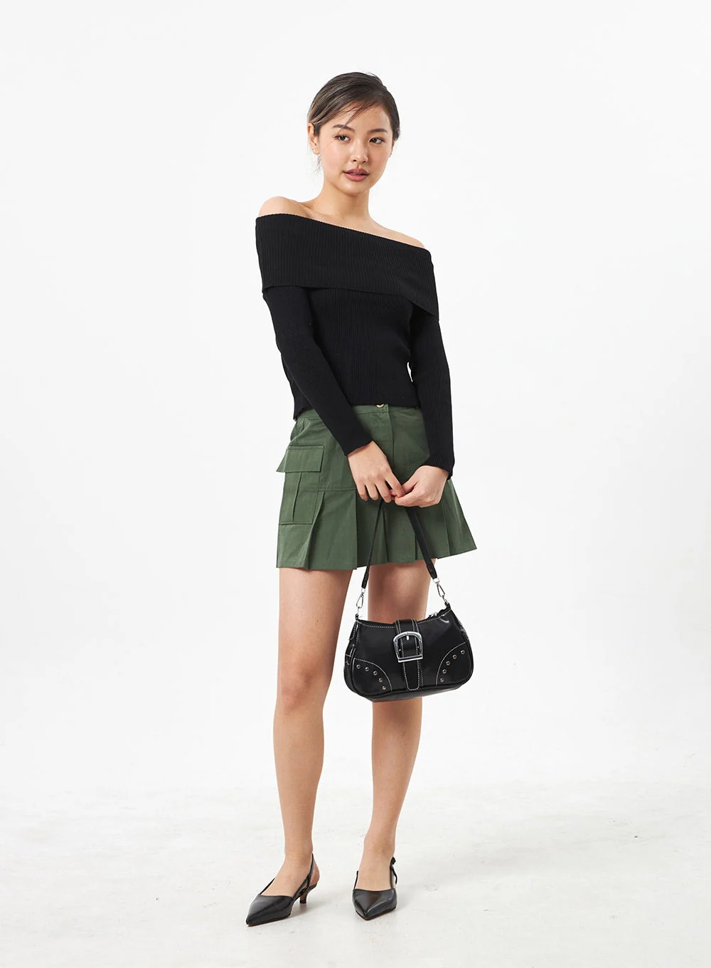 Pocket Pleated Mini Skirt CA304 - Image 4