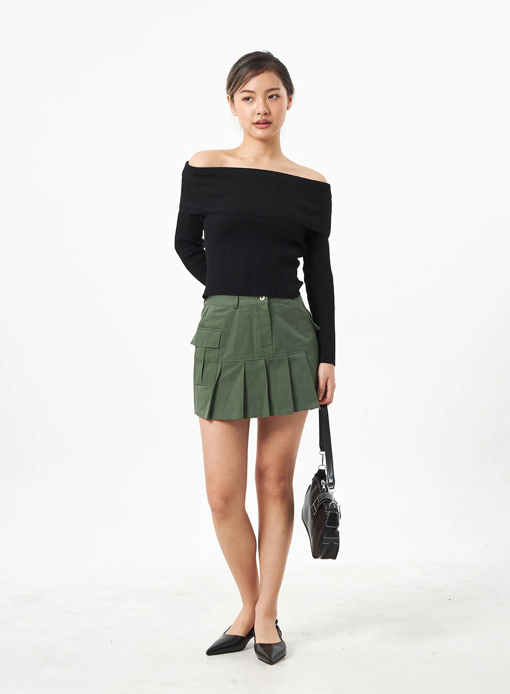 Pocket Pleated Mini Skirt CA304 - Image 8