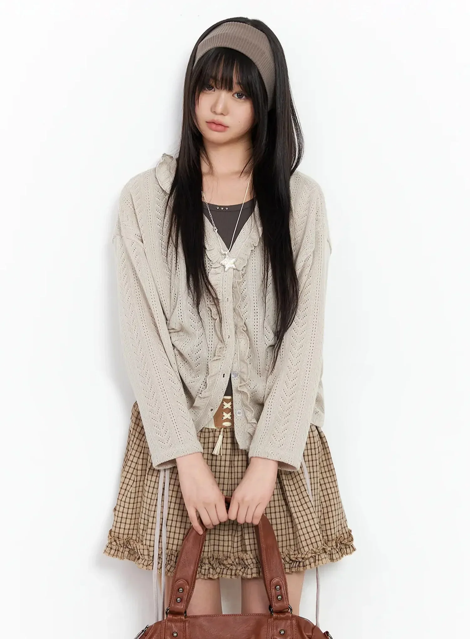 Pointelle Knit Cardigan IA523