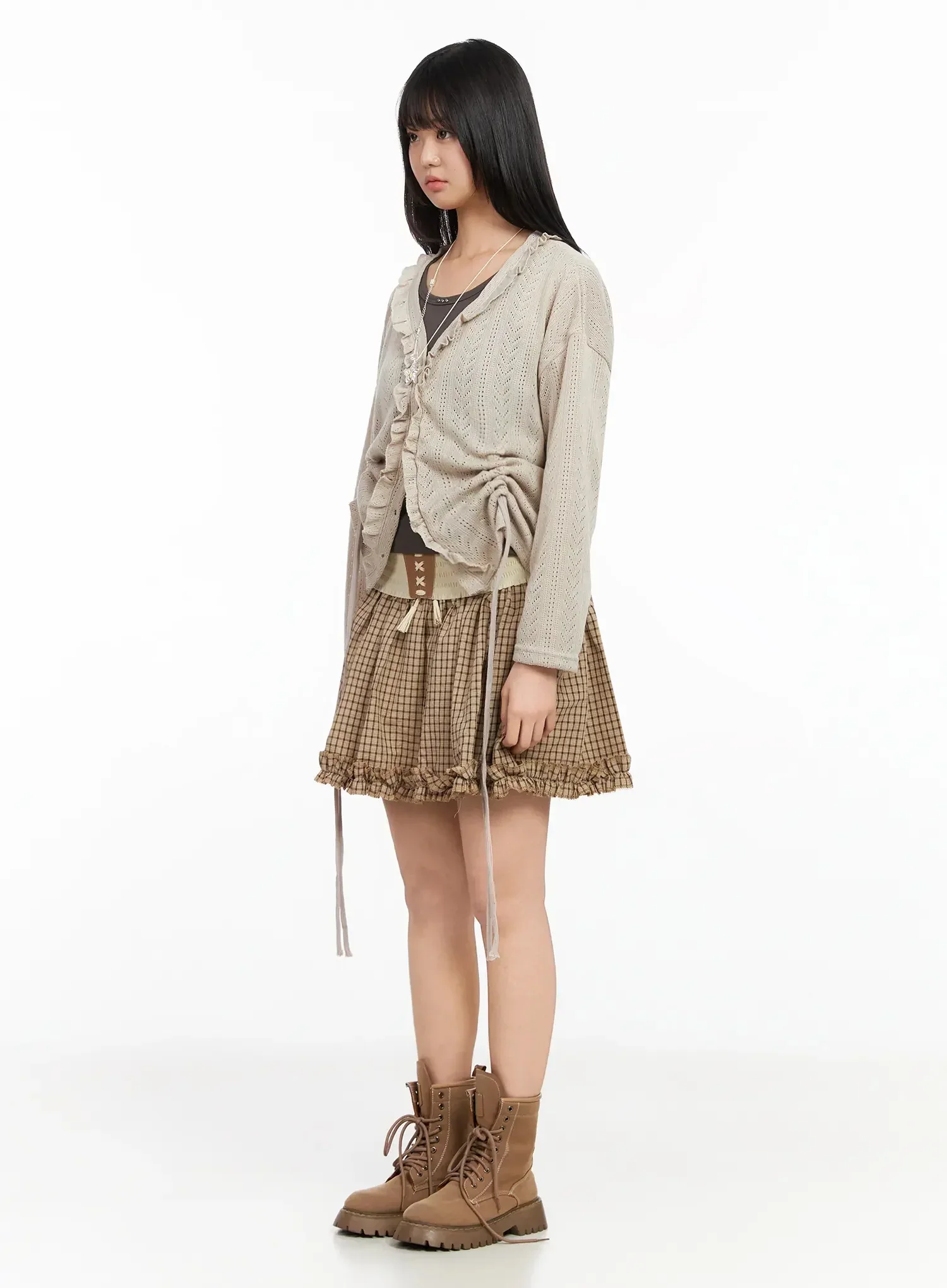 Pointelle Knit Cardigan IA523 - Image 10