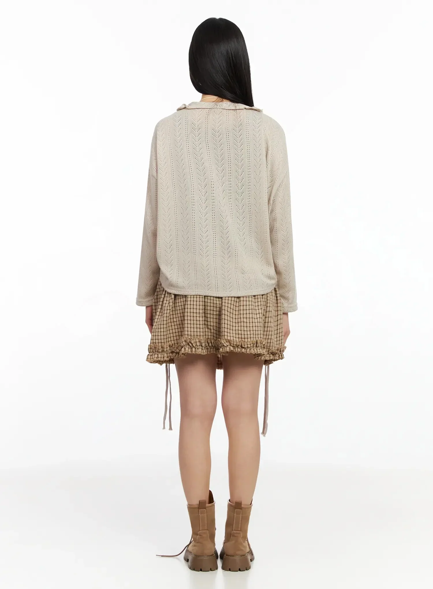 Pointelle Knit Cardigan IA523 - Image 11