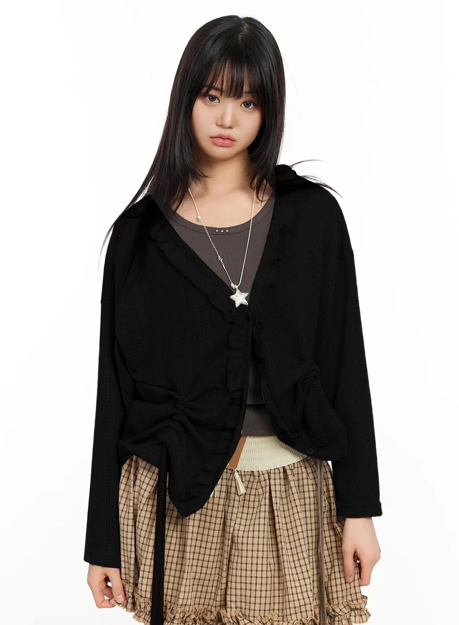 Pointelle Knit Cardigan IA523 - Image 14