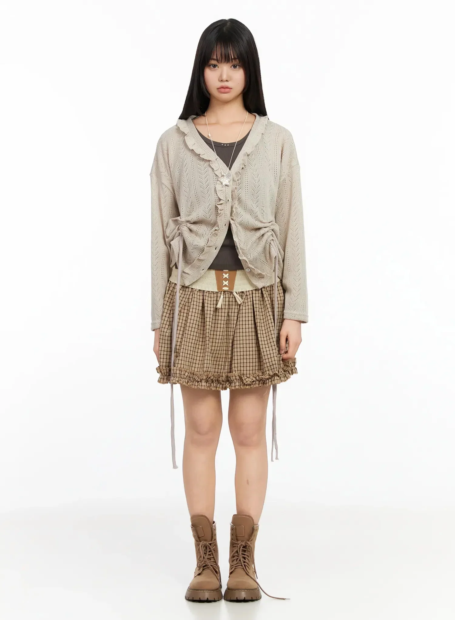 Pointelle Knit Cardigan IA523 - Image 9