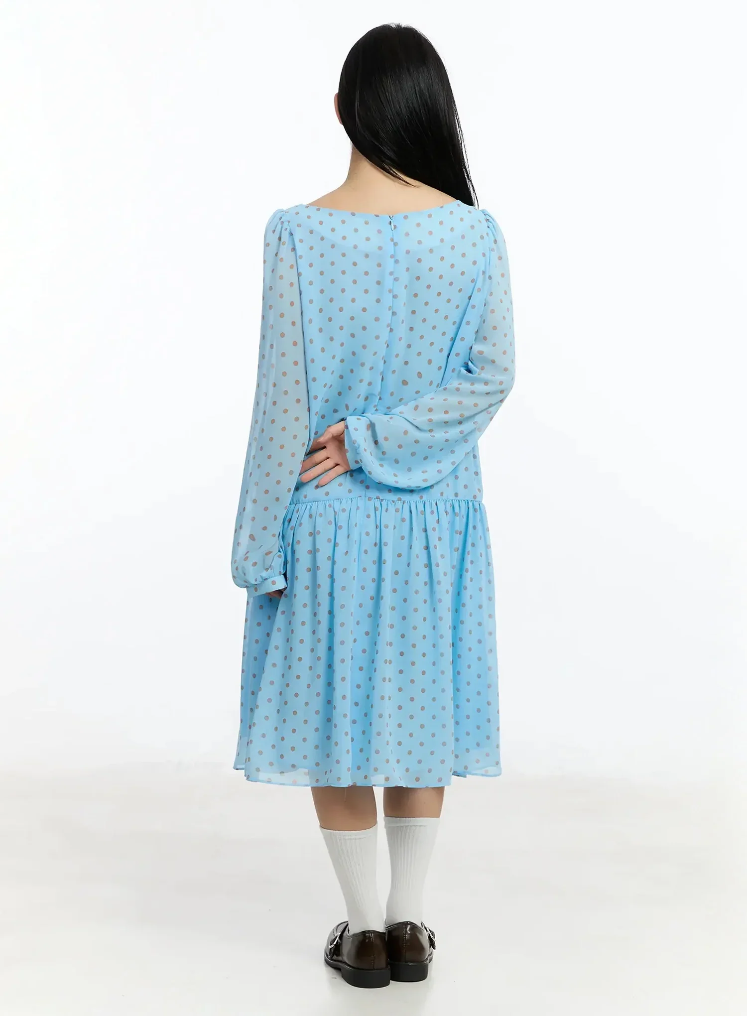Polka Dot Chiffon Dress IM513 - Image 10