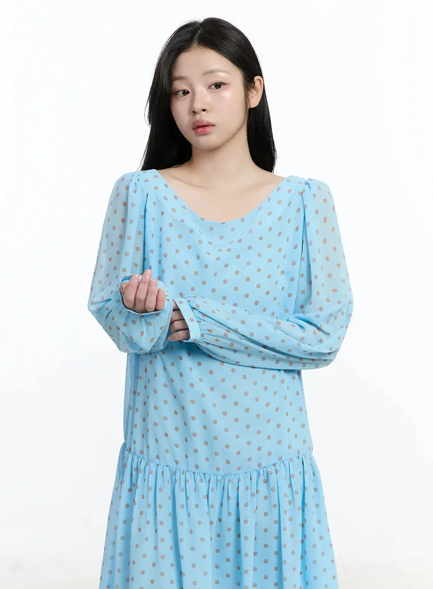 Polka Dot Chiffon Dress IM513 - Image 4